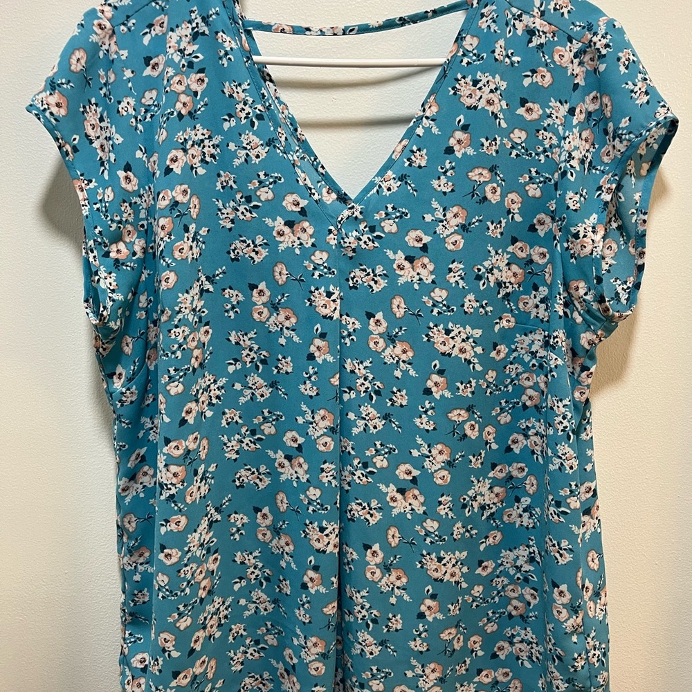 Floral Blue Women's Top